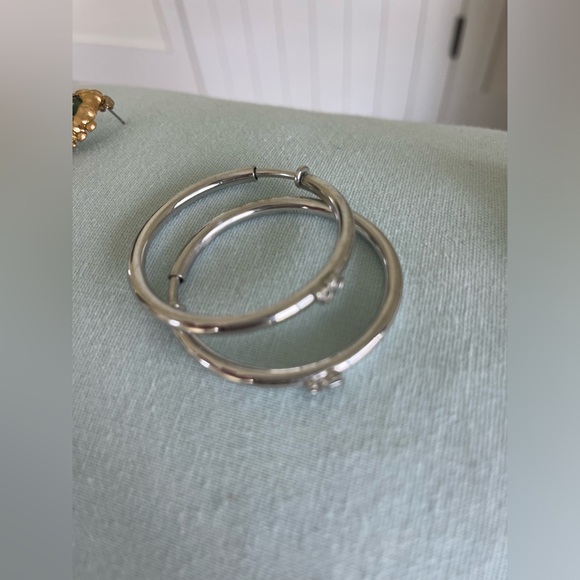 DIOR silver tone hoop earrings - Picture 1 of 6